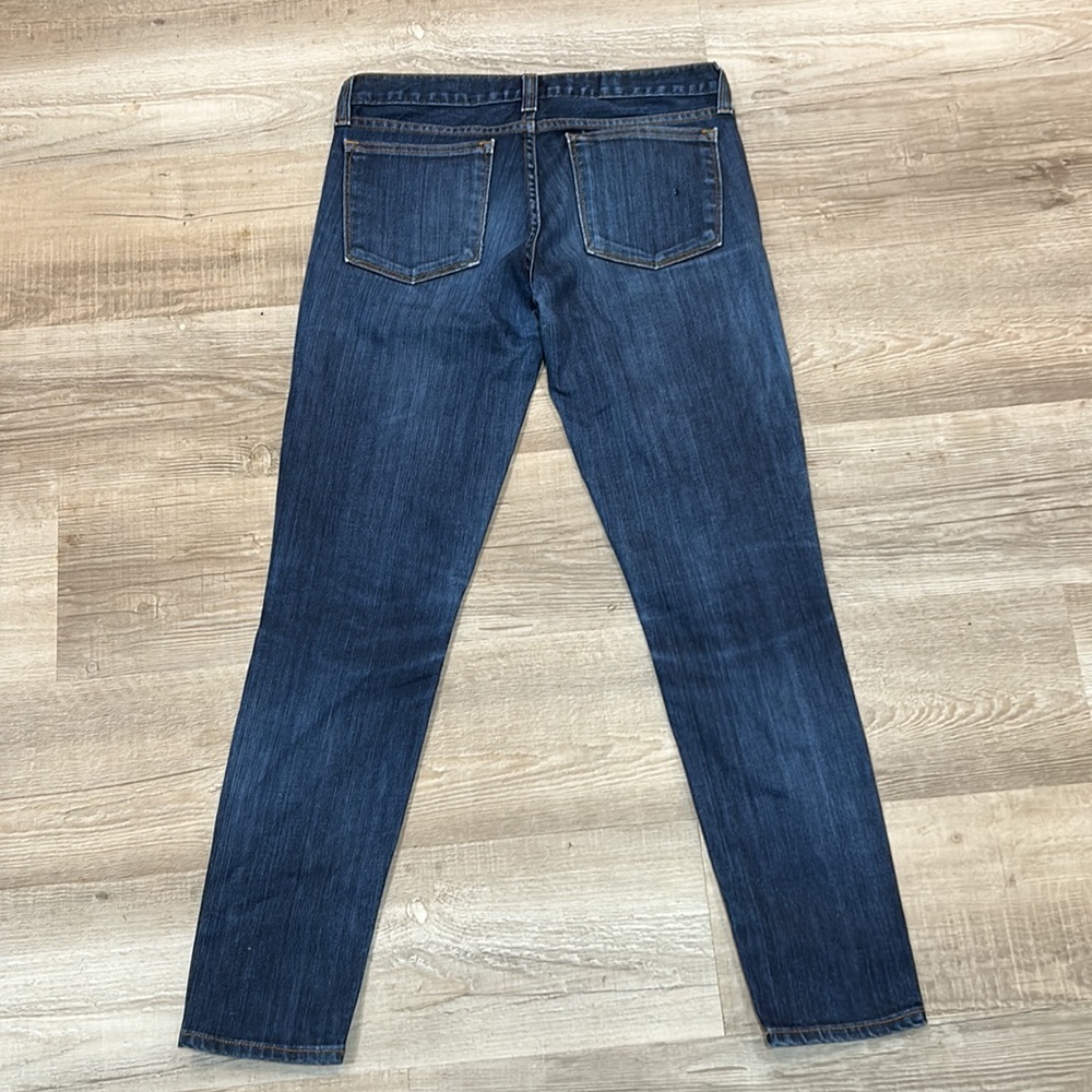 J. Crew Toothpick Dark Wash Distressed Denim, Size 27 - Picture 3 of 3